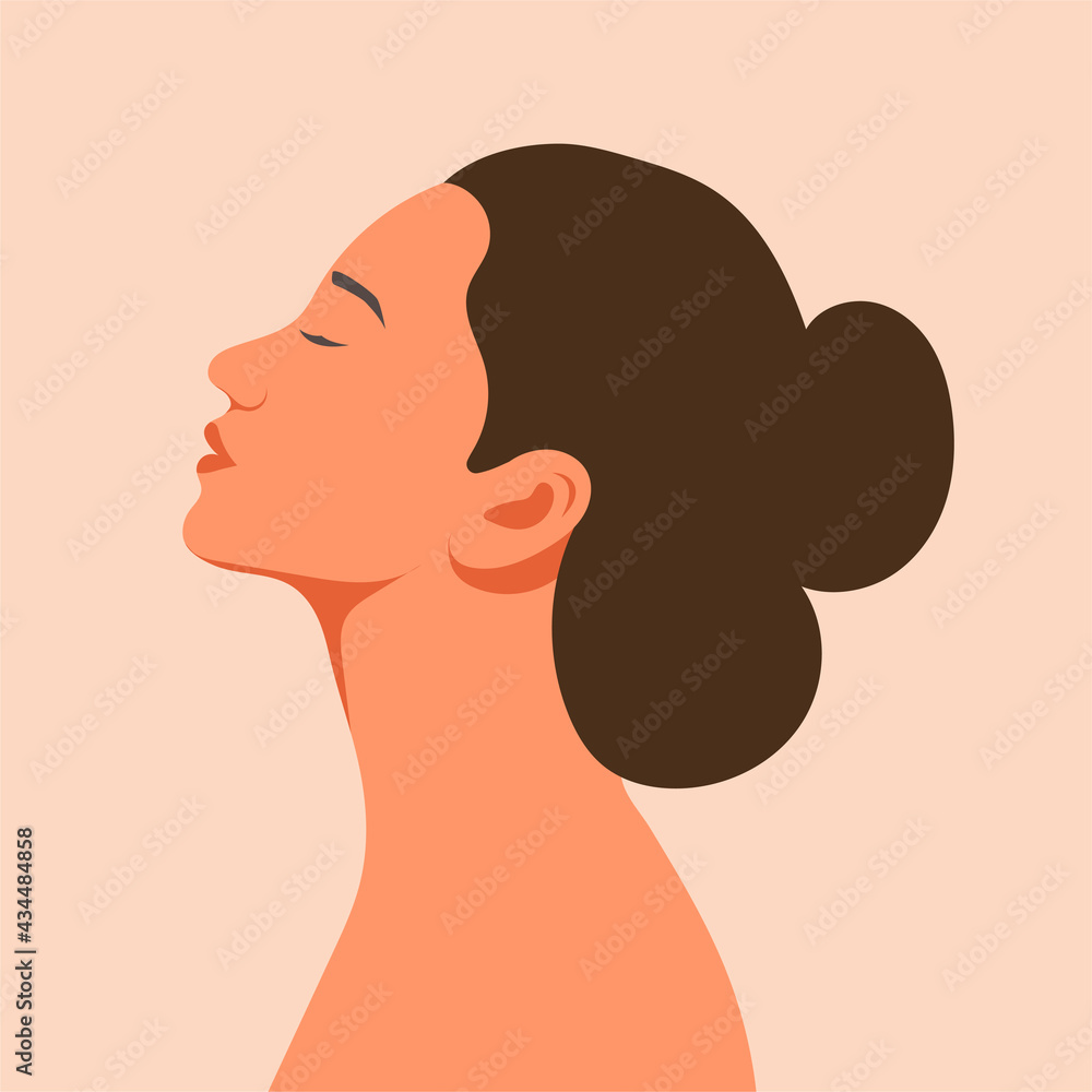 Portrait of a young woman's beauty. In hand drawing vector illustration. Portrait of a young woman's beauty. In hand drawing vector illustration.