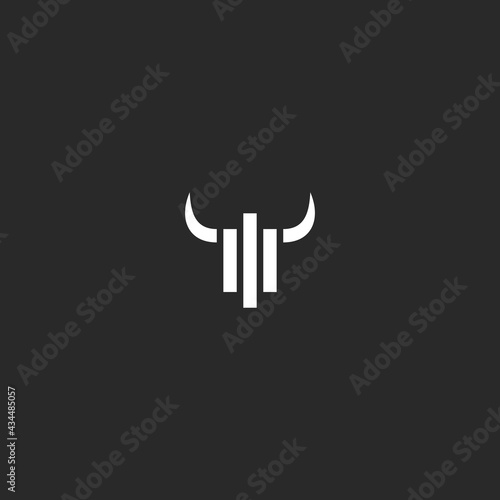 abstract bison and building vector