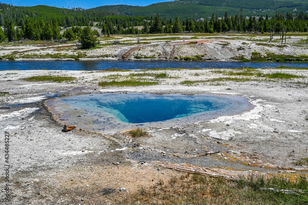 Sapphire Pool in Yellowstone National Park, Wyoming Sapphire Pool in Yellowstone National Park, Wyoming