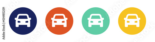 Car icon. Auto vehicle isolated. Transport icons. Automobile silhouette front view.