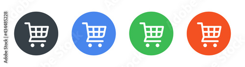 Online shopping cart icon button. Vector illustration