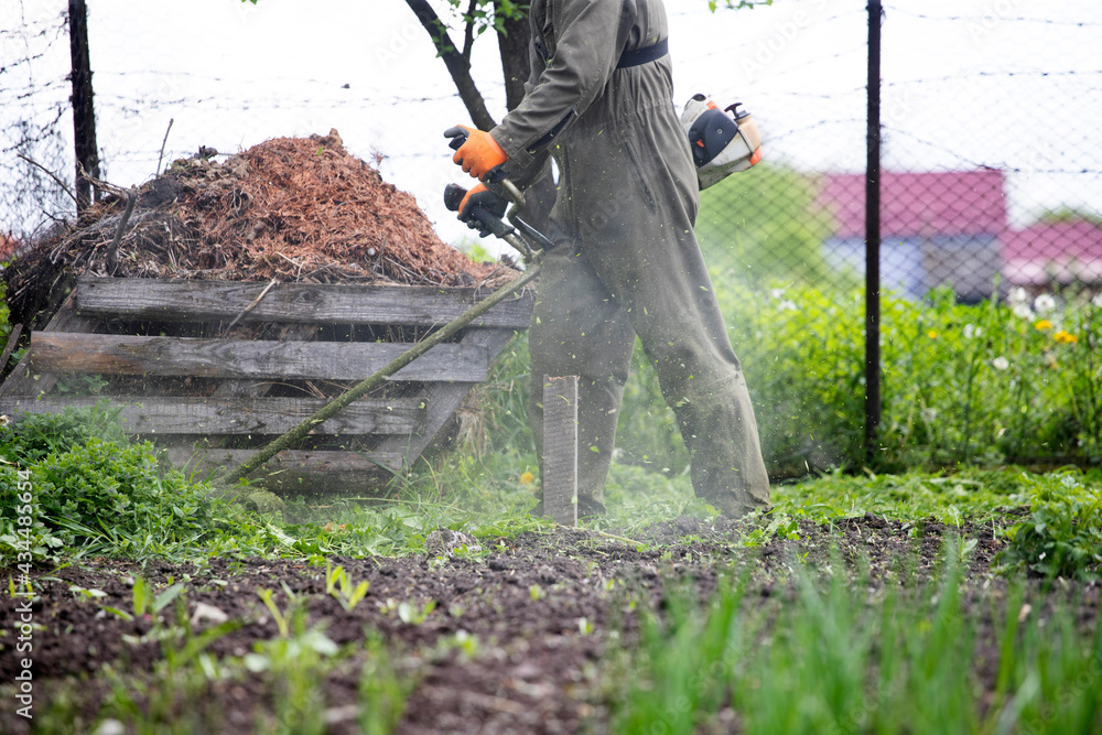 Lawn mover on green grass. Machine for cutting lawns. Lawn mover on green grass. Machine for cutting lawns.
