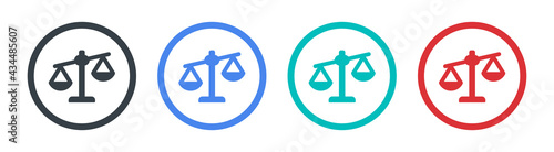 Law scale icon. Scales vector icon. Justice concept