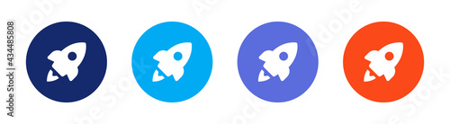 Spaceship rocket launch icon design. Vector illustration.
