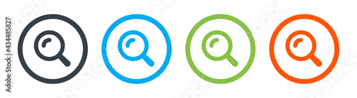 Search icon set. Magnifying glass symbol.