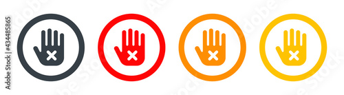 STOP, ban sign isolated. Vector Stop hand sign