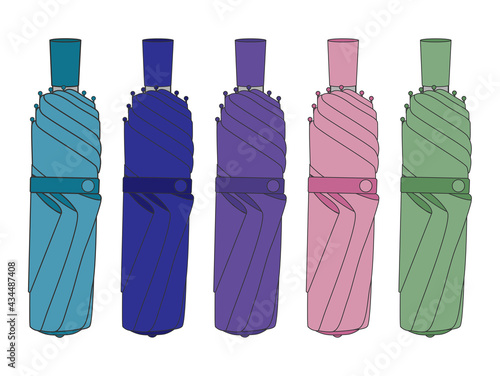 色んな色の折り畳み傘