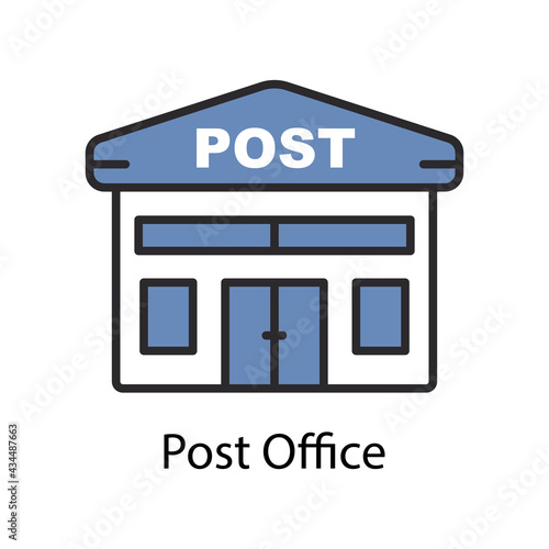 Post office icon. Two Tone line colored Design. the icon can be used for application icon, web icon, infographics. Editable stroke. Design template vector