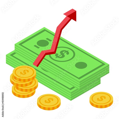 Democracy money rise icon. Isometric of Democracy money rise vector icon for web design isolated on white background
