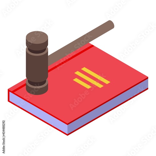 Democracy judge book icon. Isometric of Democracy judge book vector icon for web design isolated on white background