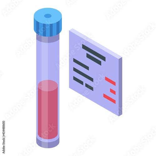 Blood test electronic patient card icon. Isometric of Blood test electronic patient card vector icon for web design isolated on white background