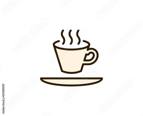 Cup of tea or coffee flat icon. Single high quality outline symbol for web design or mobile app.  Holidays thin line signs for design logo  visit card  etc. Outline pictogram EPS10