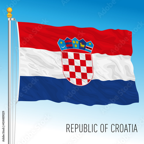 Croatia official national flag, European Union, vector illustration