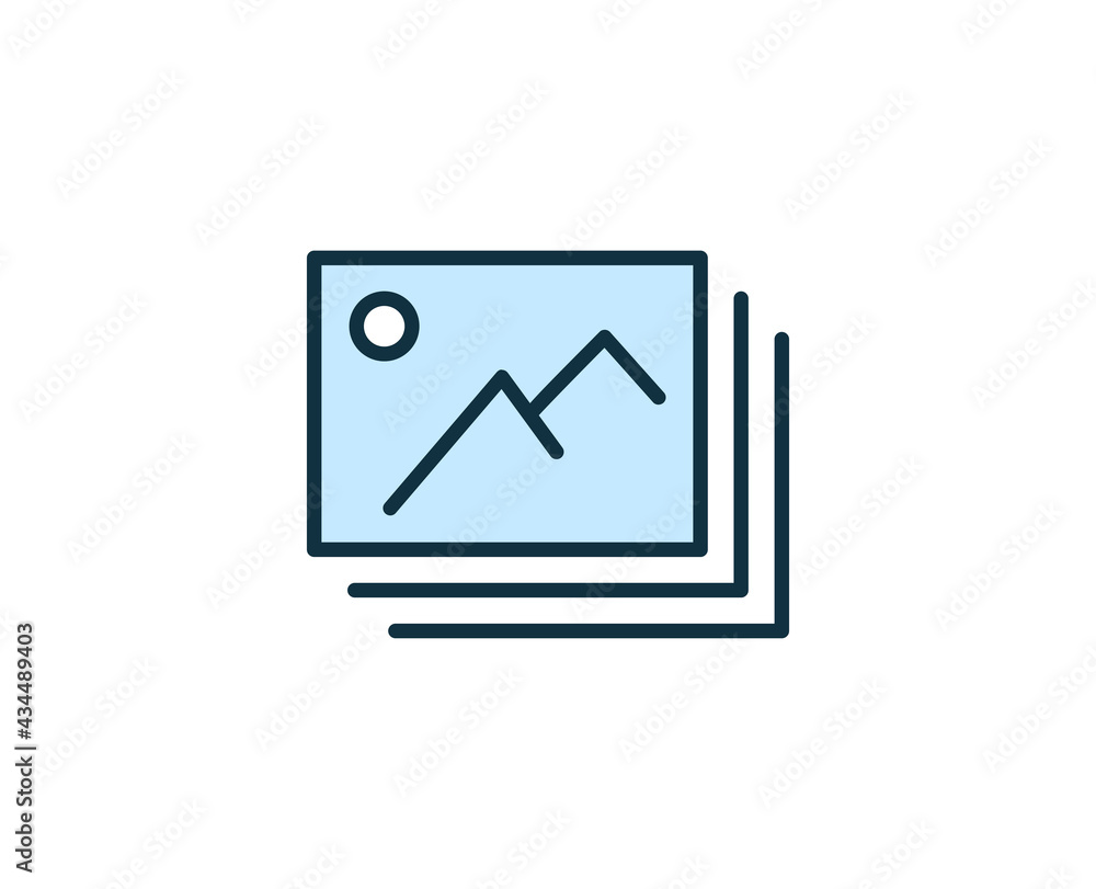 Gallery flat icon. Thin line signs for design logo, visit card, etc. Single high-quality outline symbol for web design or mobile app. Sign outline pictogram. Gallery flat icon. Thin line signs for design logo, visit card, etc. Single high-quality outline symbol for web design or mobile app. Sign outline pictogram.