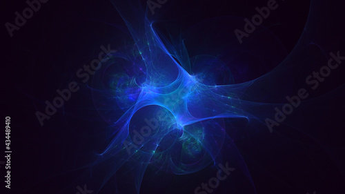 3D rendering abstract multicolor fractal light background