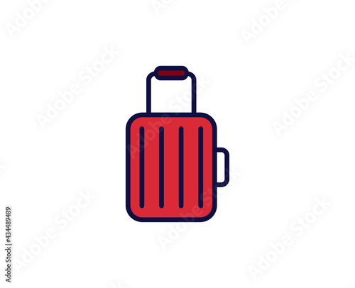 Suitcase line icon. Vector symbol in trendy flat style on white background. Travel sing for design.