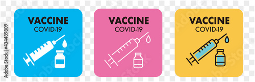 Medicine vaccine sign. Medical syringe icon. set vaccination vaccinated
