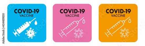 Medicine vaccine sign. Medical syringe icon. set vaccination vaccinated