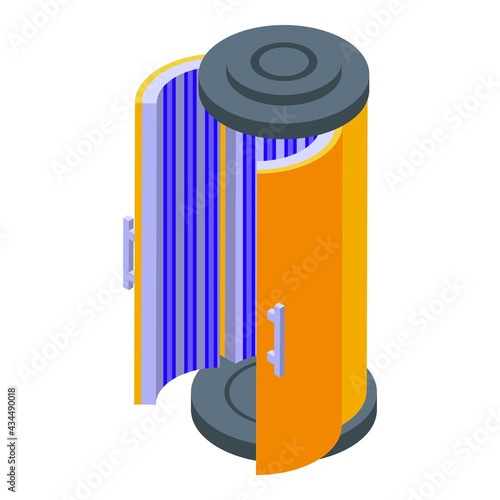 Solarium open cabin icon. Isometric of Solarium open cabin vector icon for web design isolated on white background