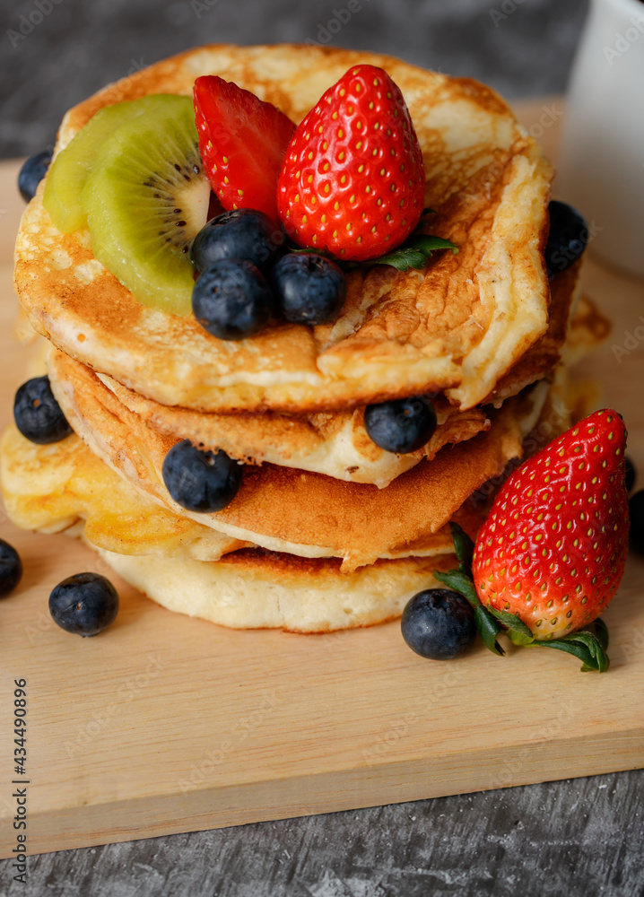Pancakes on white plate Pancakes on white plate