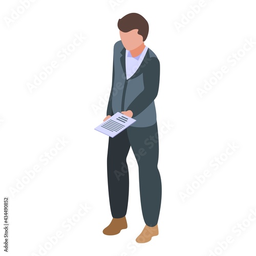 Agent sell car icon. Isometric of Agent sell car vector icon for web design isolated on white background