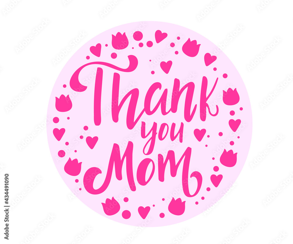 Hand drawn lettering - Thank You Mom on textured background. Elegant modern handwritten calligraphy with thankful quote for Mother Day. Vector Ink illustration. For cards, invitations, prints etc. Hand drawn lettering - Thank You Mom on textured background. Elegant modern handwritten calligraphy with thankful quote for Mother Day. Vector Ink illustration. For cards, invitations, prints etc.