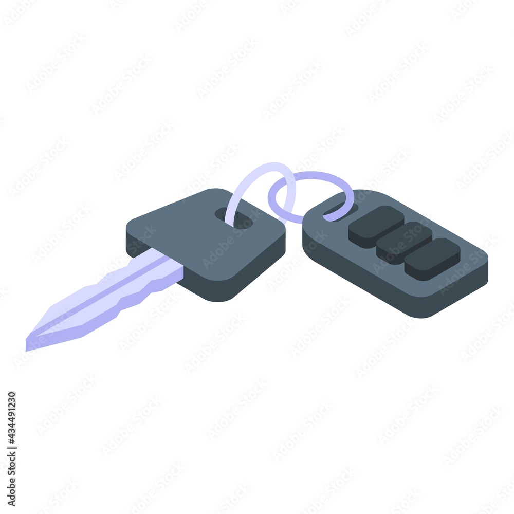 Key car buying icon. Isometric of Key car buying vector icon for web design isolated on white background Key car buying icon. Isometric of Key car buying vector icon for web design isolated on white background