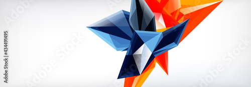 Vector 3d triangles and pyramids abstract background for business or technology presentations, internet posters or web brochure covers