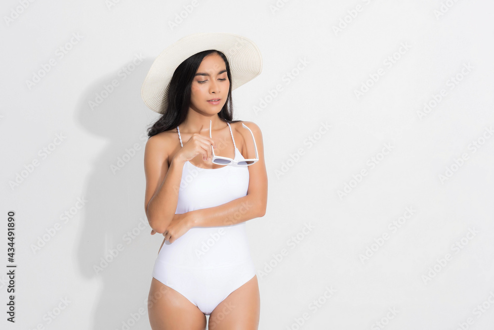 Obraz premium Woman studio fashion portrait summer collection.