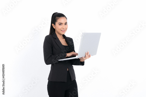 Portrait businesswoman on white background.