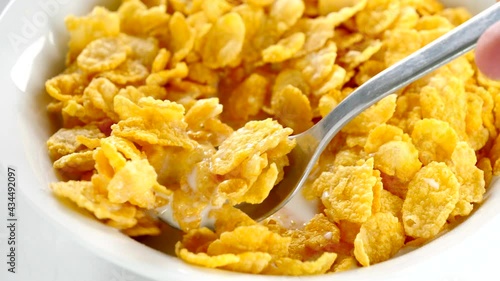 matin cornflakes with milk