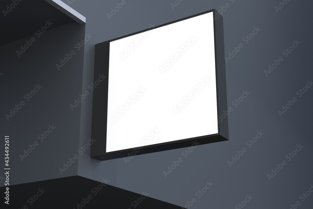 Wall Mount Sign facade Board Mockup Wall Mount Sign facade Board Mockup