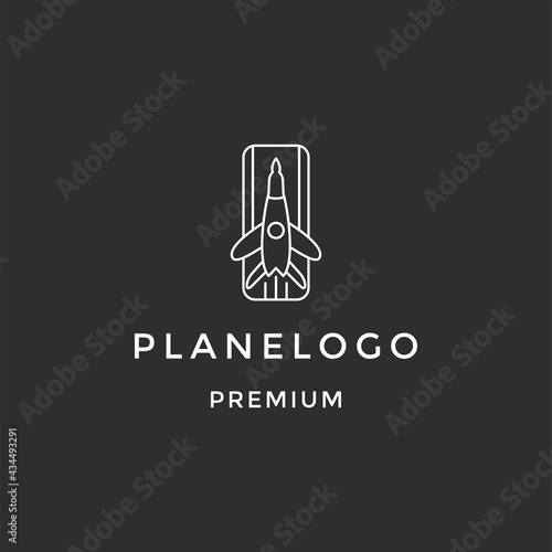 Plane Logo Design Template Inspiration  on black background