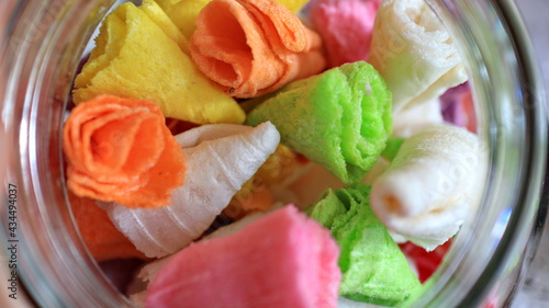 Colorful desserts are delicious sweet, Selective focus image