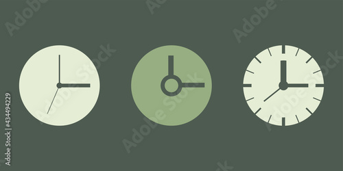 Set of clock icon in thin line style. Vector time symbol for your web site design, logo, app, UI.
