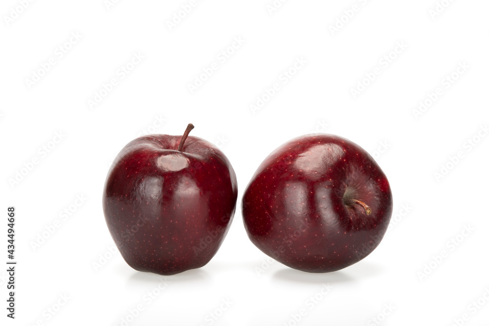 Red apples, isolated  on white background.