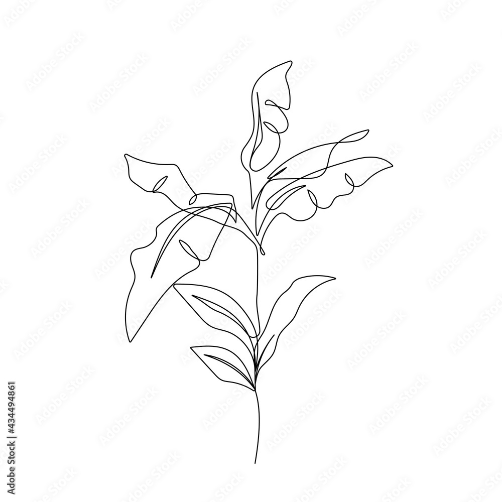Palm Leaf Continuous One Line Drawing. Tropical Leaves Line Art Minimalist Style. Palm Leaves Modern Minimal Trendy Illustration. Vector EPS 10 Palm Leaf Continuous One Line Drawing. Tropical Leaves Line Art Minimalist Style. Palm Leaves Modern Minimal Trendy Illustration. Vector EPS 10