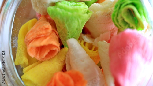 Colorful desserts are delicious sweet, Selective focus image