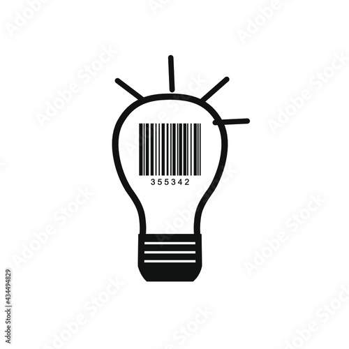vector barcode inside light bulb