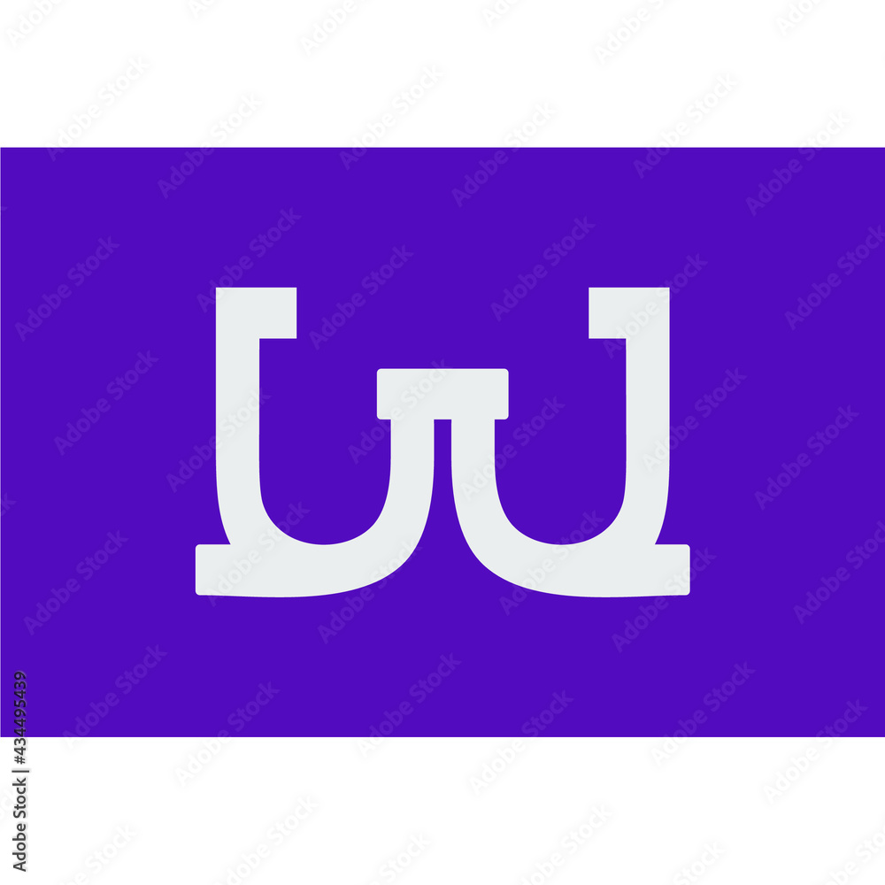 abstract gray letter W logo on purple background abstract gray letter W logo on purple background