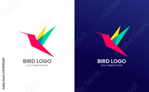 Bird logo concept hummingbird simple illustration to represent your brand. Vector Illustration EPS 10. Ready to use.
