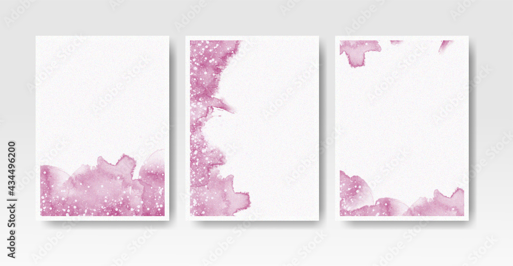 Watercolor wash splash for invitation card template collection