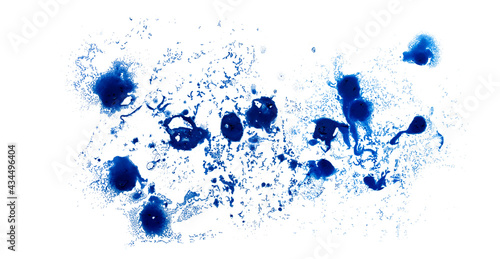 Abstract colorful blue oil ink on paper close-up background texture