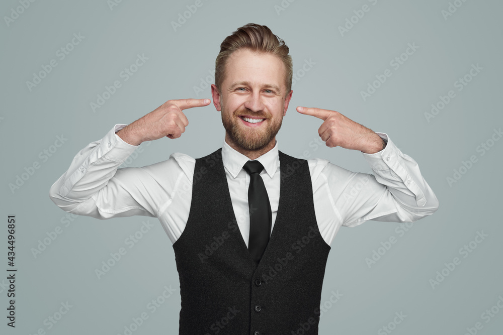 Handsome egocentric man in studio Handsome egocentric man in studio