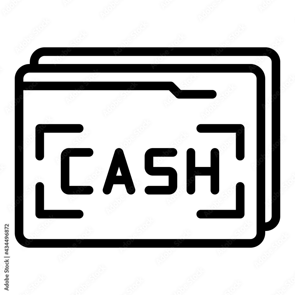 Pay cash icon. Outline Pay cash vector icon for web design isolated on white background