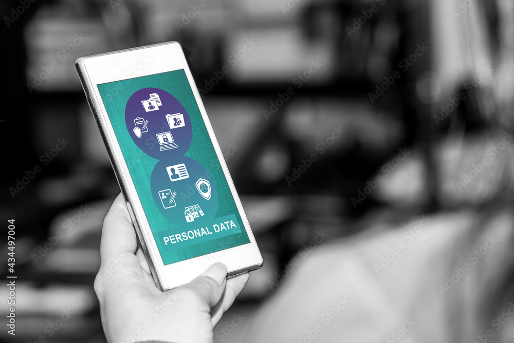 Personal data concept on a smartphone