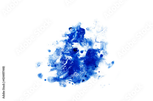 Abstract colorful blue oil ink on paper close-up background texture