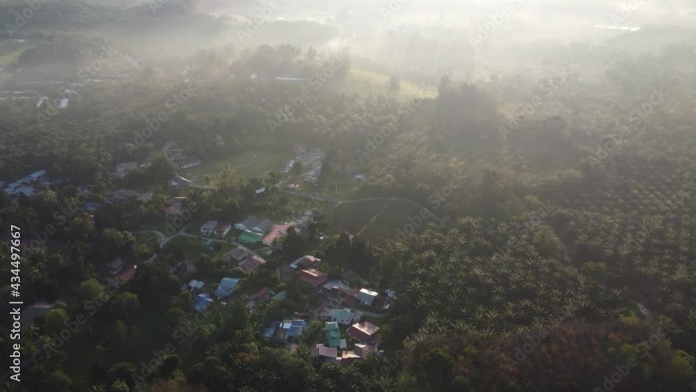 Misty morning at Malays village in Malaysia Misty morning at Malays village in Malaysia