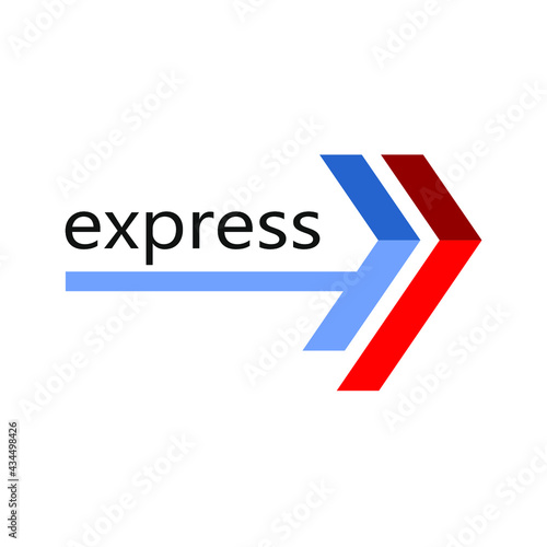 Express sentence next to the blue and red two-way vector