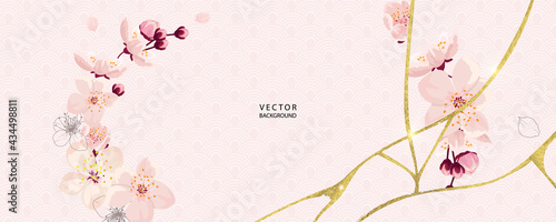 Asian background ,Oriental Japanese style abstract pattern background design  decorate in water color texture